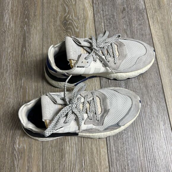 Adidas Mens US Size 7 Nite Jogger F34124 White Blue Running Sneaker Shoes - Picture 3 of 12